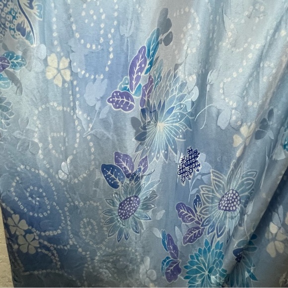 August Silk Blue Floral Lace Chemise Slip Dress Nightgown SZ L - Picture 12 of 13